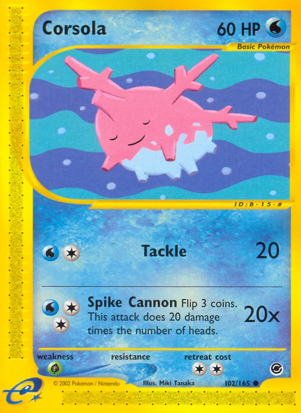 Corsola #102 Expedition Base Set Pokemon card