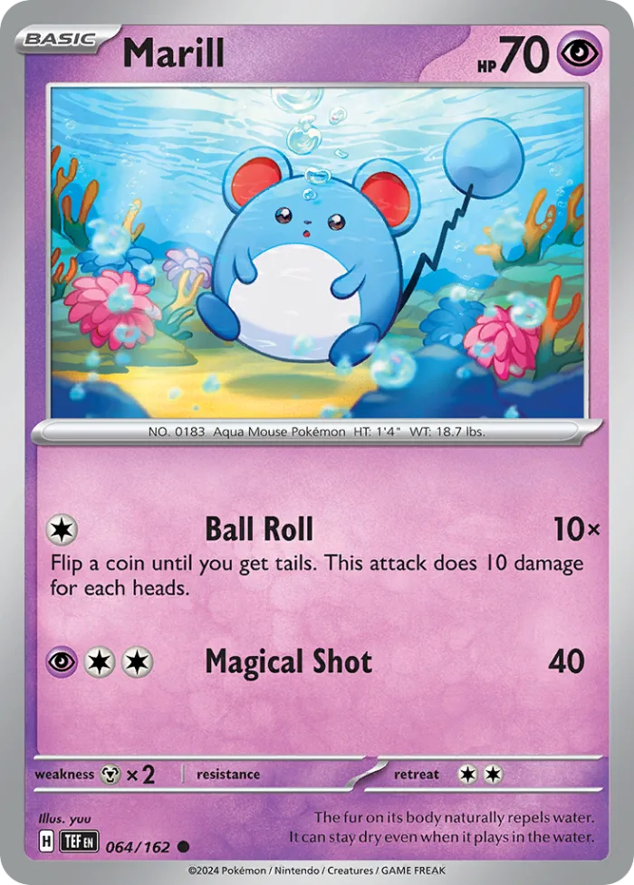 Marill #64 Temporal Forces Pokemon card