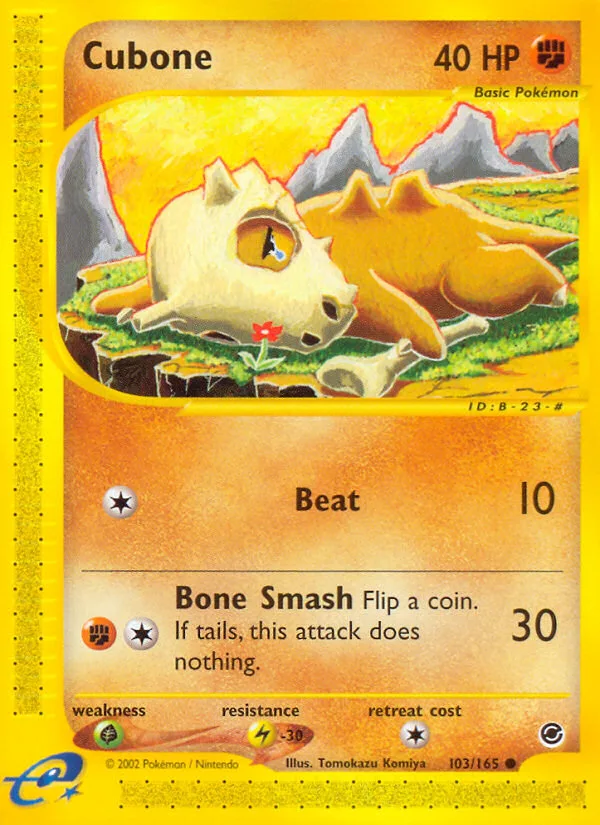 Cubone #103 Expedition Base Set Pokemon card