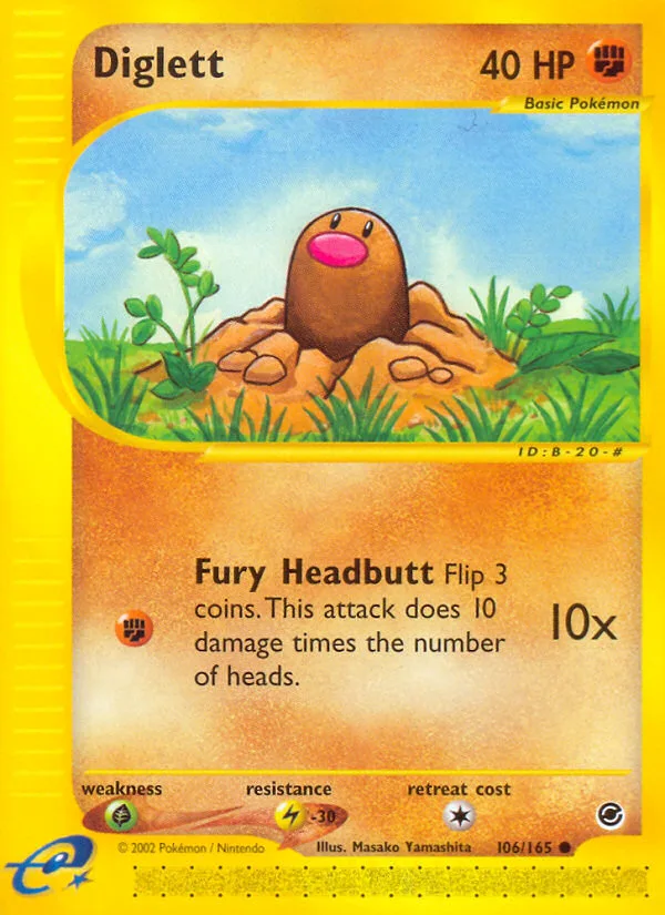 Diglett #106 Expedition Base Set Pokemon card