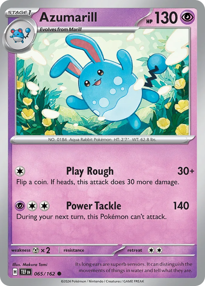 Azumarill #65 Temporal Forces Pokemon card