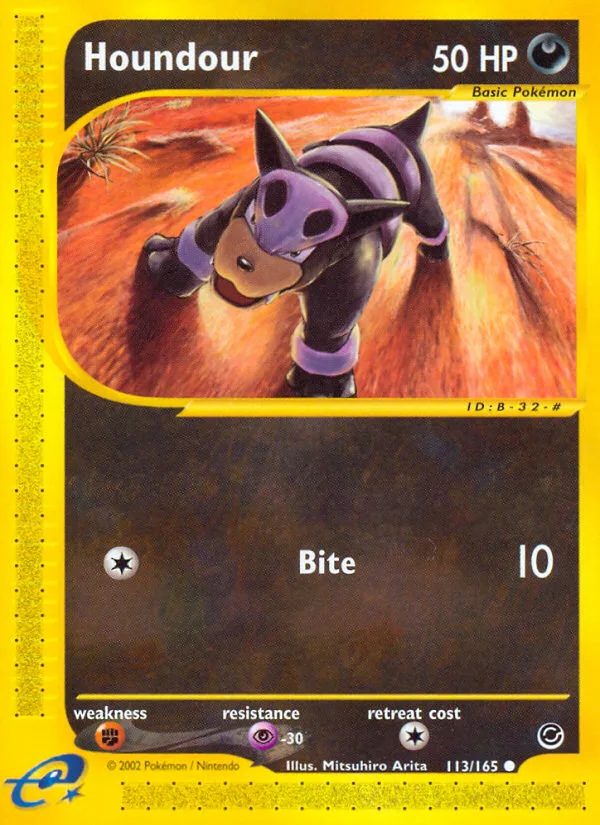 Houndour #113 Expedition Base Set Pokemon card