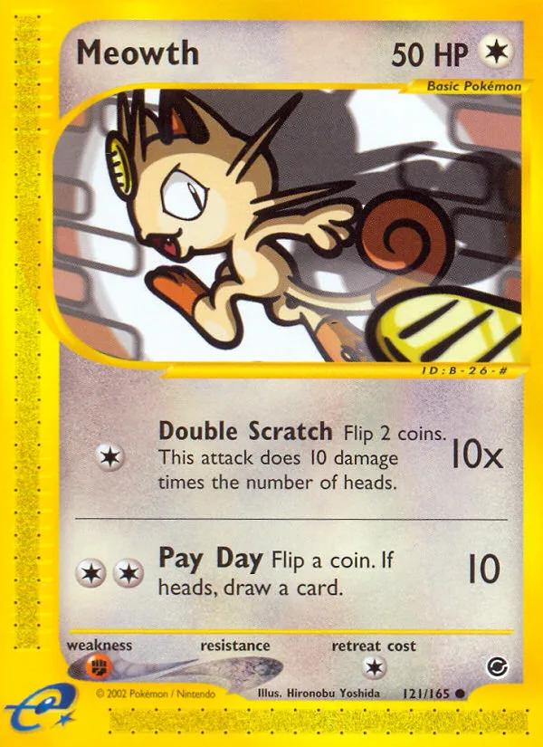 Meowth #121 Expedition Base Set Pokemon card