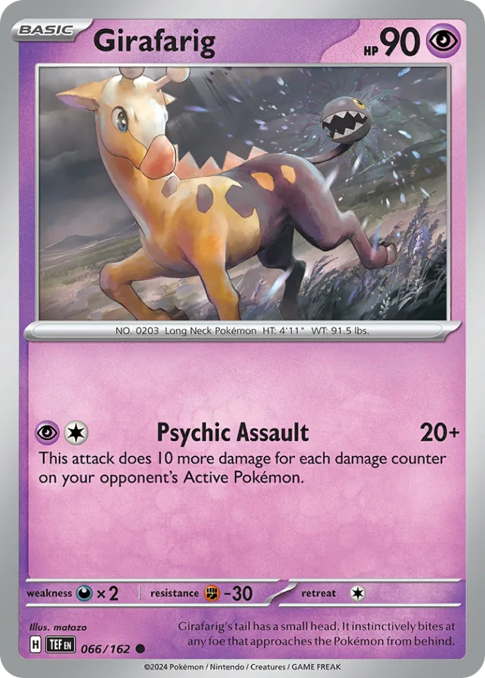 Girafarig #66 Temporal Forces Pokemon card