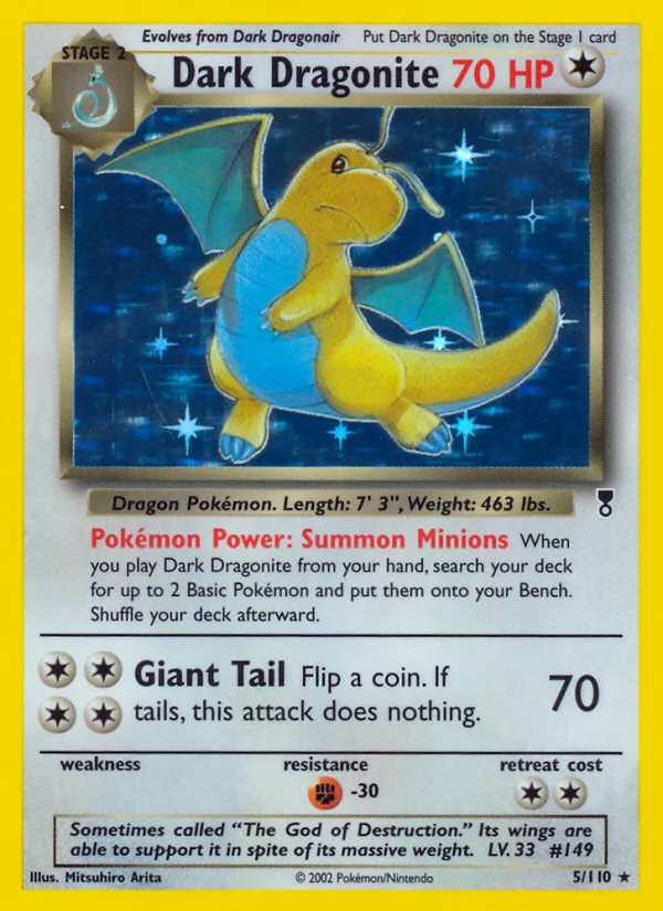 Dark Dragonite #5 Legendary Collection Pokemon card