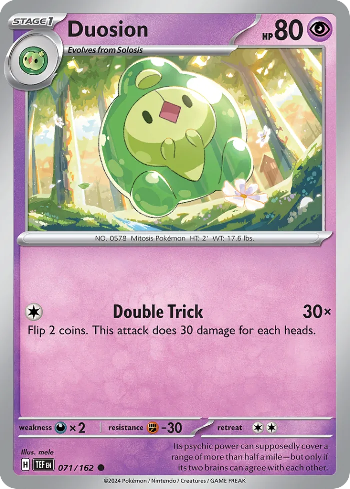 Duosion #71 Temporal Forces Pokemon card