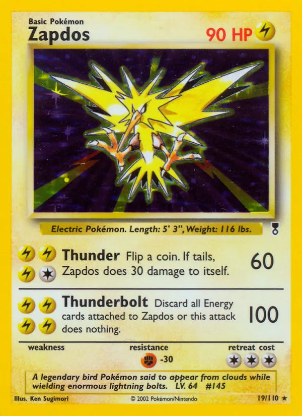 Zapdos #19 Legendary Collection Pokemon card