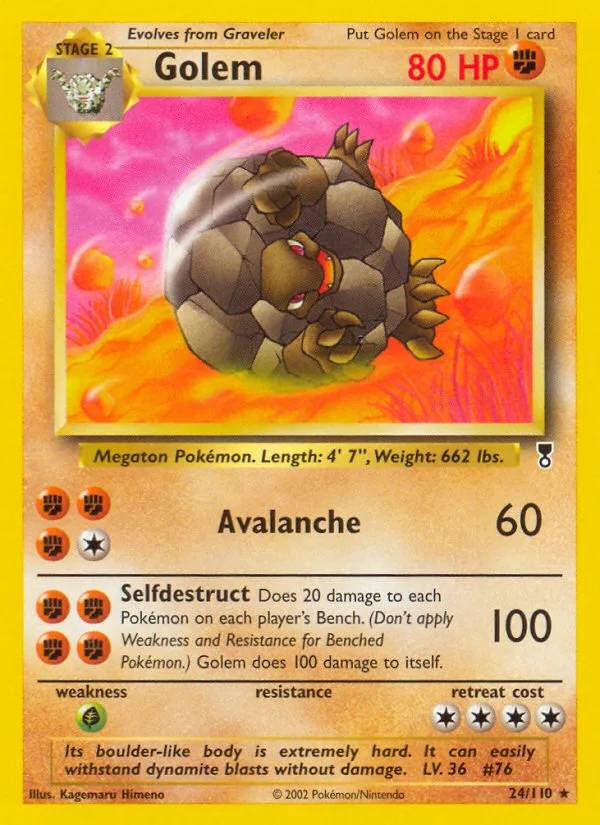 Golem #24 Legendary Collection Pokemon card
