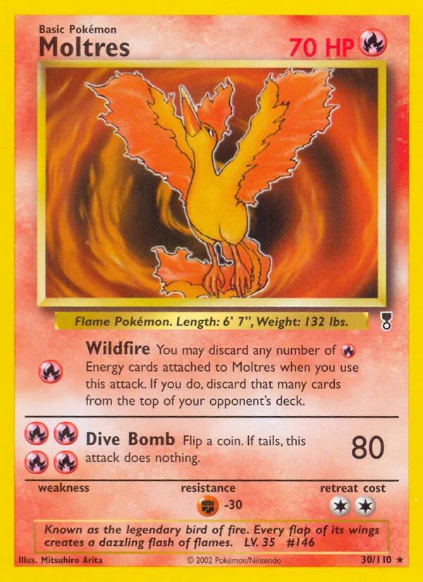 Moltres #30 Legendary Collection Pokemon card