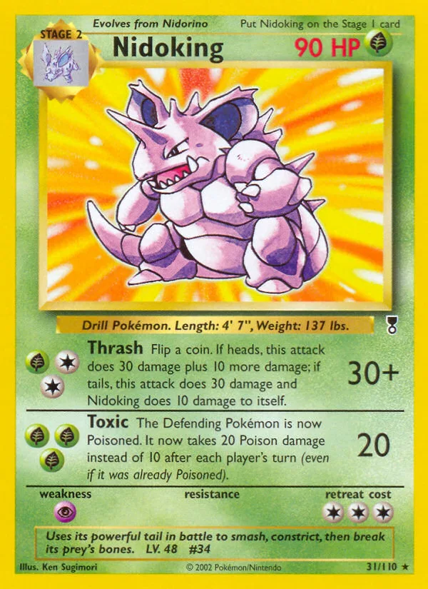 Nidoking #31 Legendary Collection Pokemon card