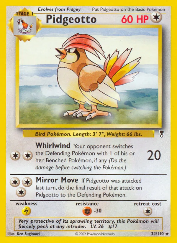 Pidgeotto #34 Legendary Collection Pokemon card