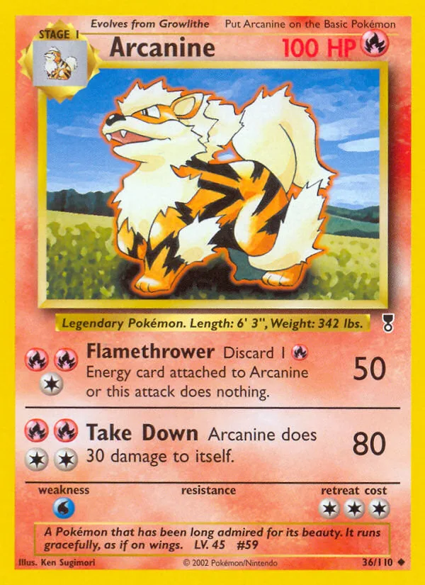 Arcanine #36 Legendary Collection Pokemon card