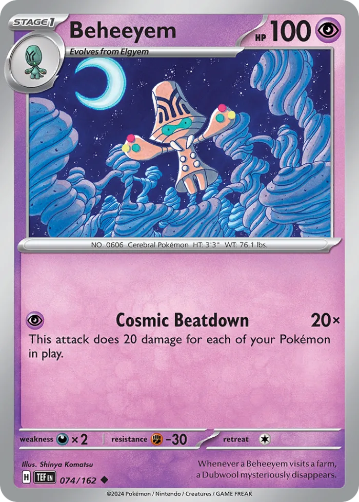 Beheeyem #74 Temporal Forces Pokemon card