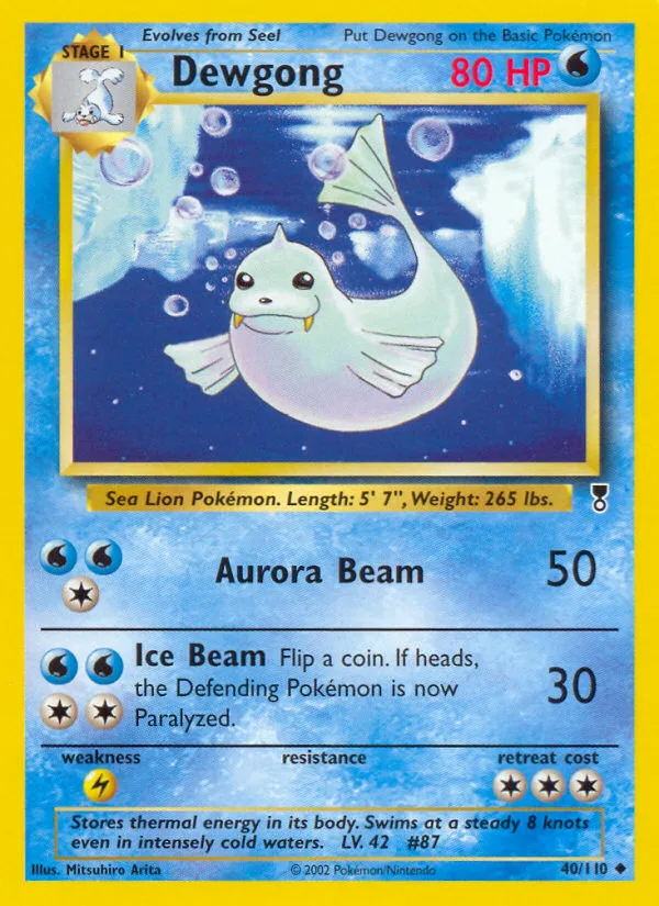 Dewgong #40 Legendary Collection Pokemon card