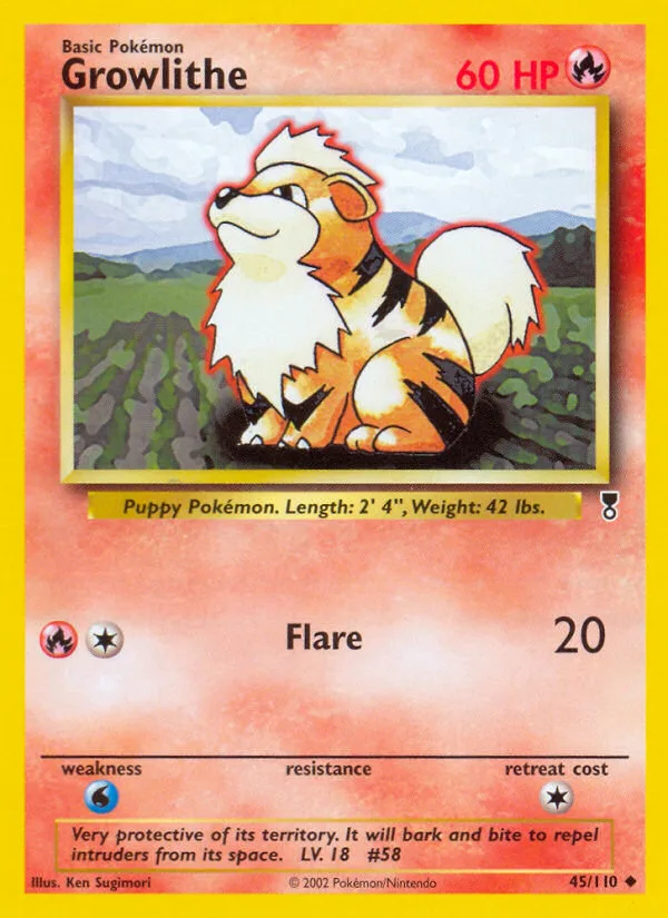 Growlithe #45 Legendary Collection Pokemon card