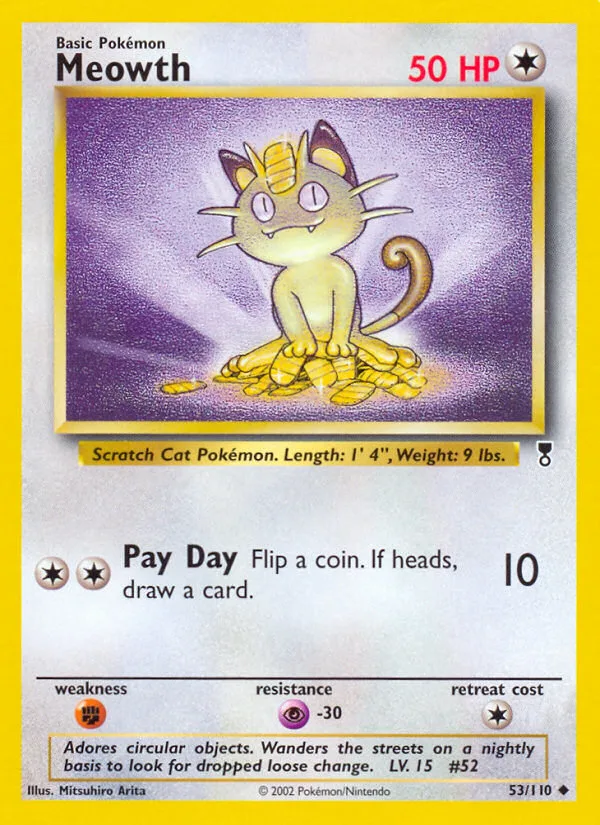 Meowth #53 Legendary Collection Pokemon card