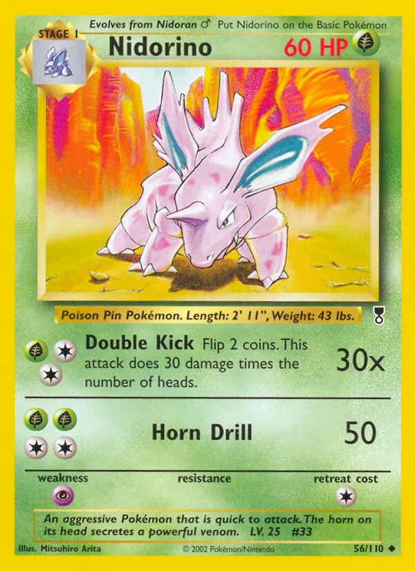 Nidorino #56 Legendary Collection Pokemon card