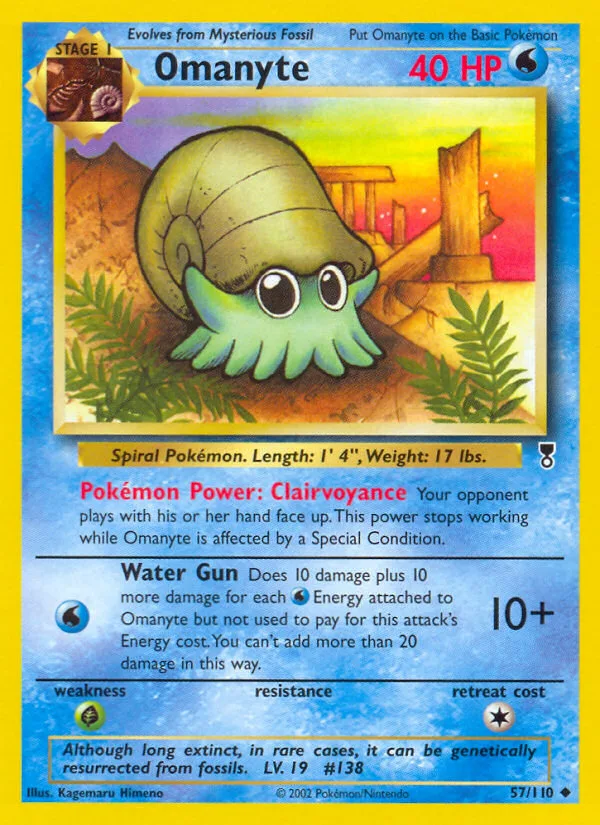 Omanyte #57 Legendary Collection Pokemon card