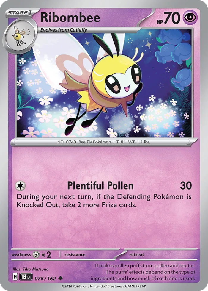 Ribombee #76 Temporal Forces Pokemon card