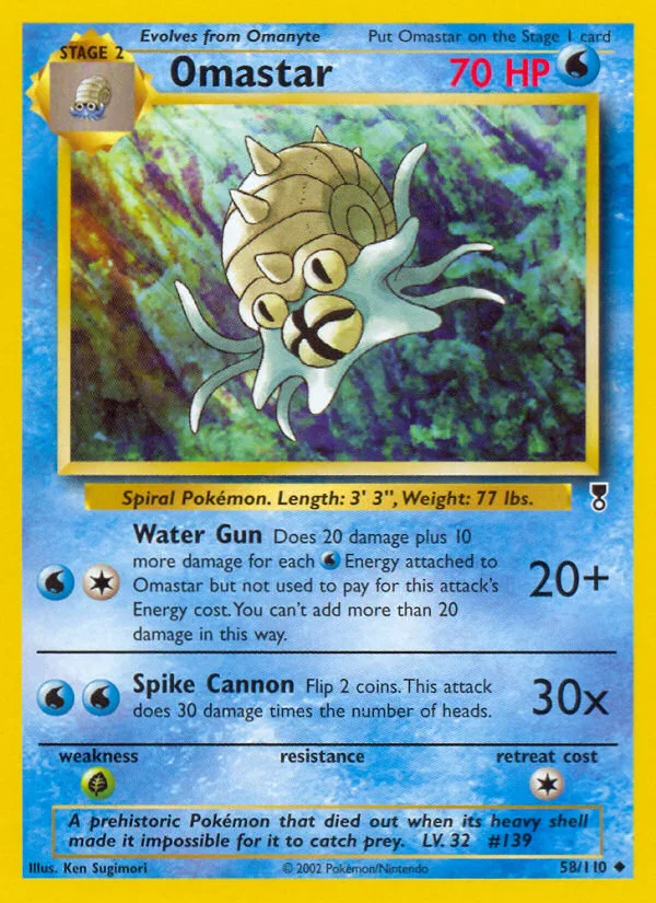 Omastar #58 Legendary Collection Pokemon card