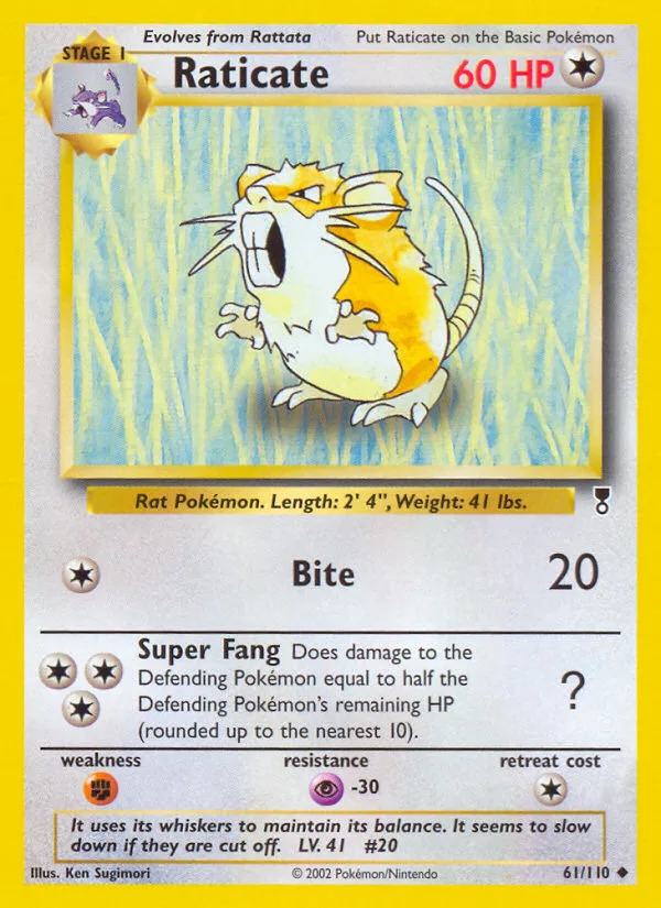 Raticate #61 Legendary Collection Pokemon card