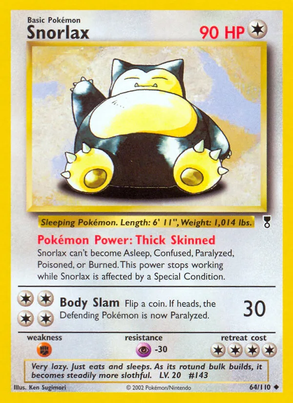 Snorlax #64 Legendary Collection Pokemon card