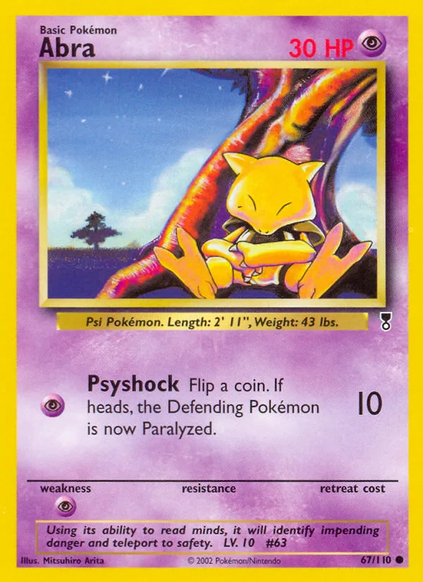 Abra #67 Legendary Collection Pokemon card
