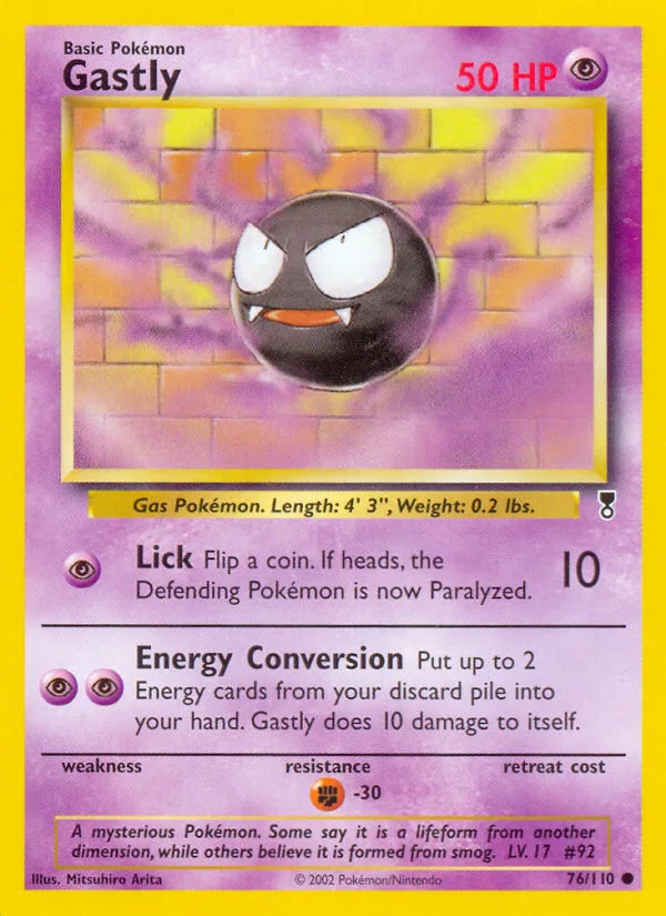 Gastly #76 Legendary Collection Pokemon card