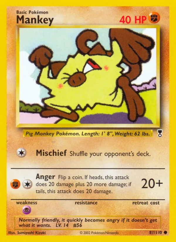 Mankey #81 Legendary Collection Pokemon card