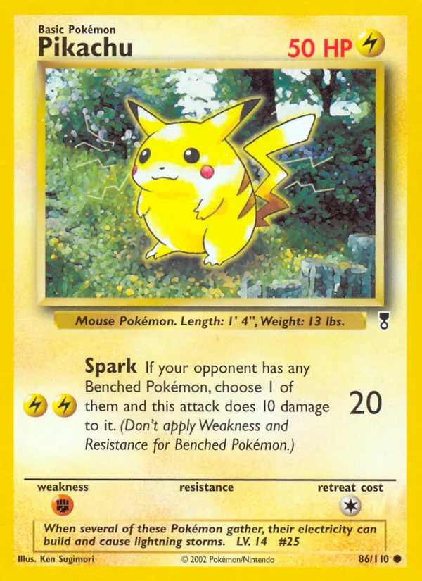 Pikachu #86 Legendary Collection Pokemon card
