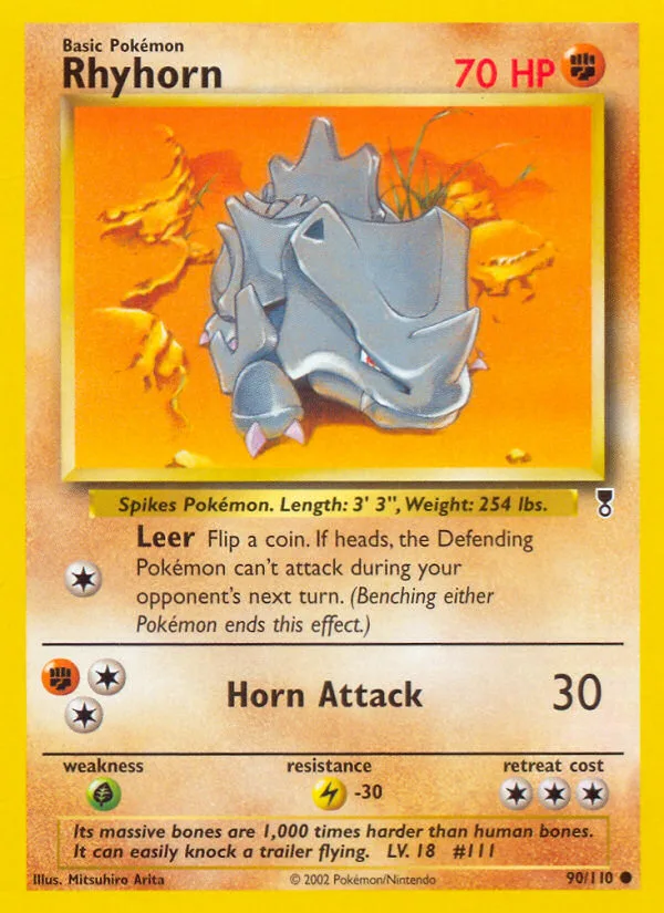 Rhyhorn #90 Legendary Collection Pokemon card