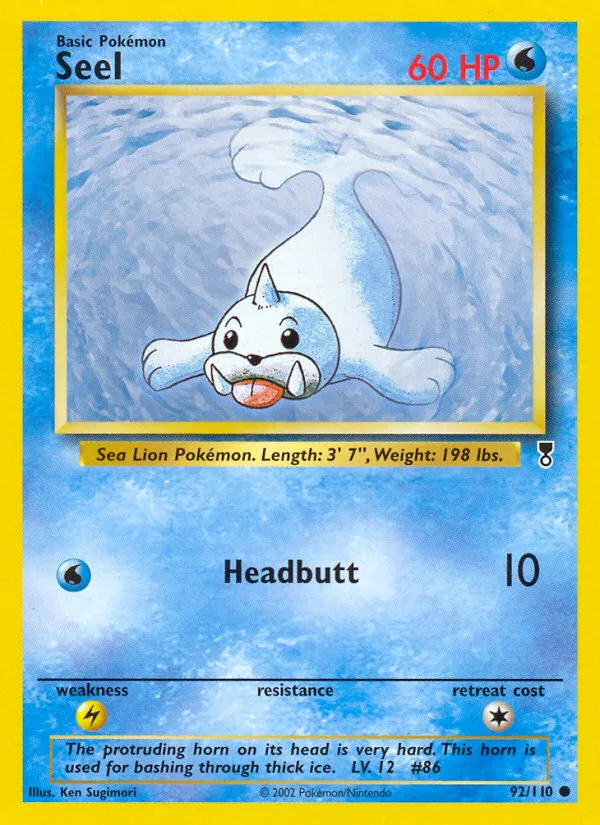 Seel #92 Legendary Collection Pokemon card