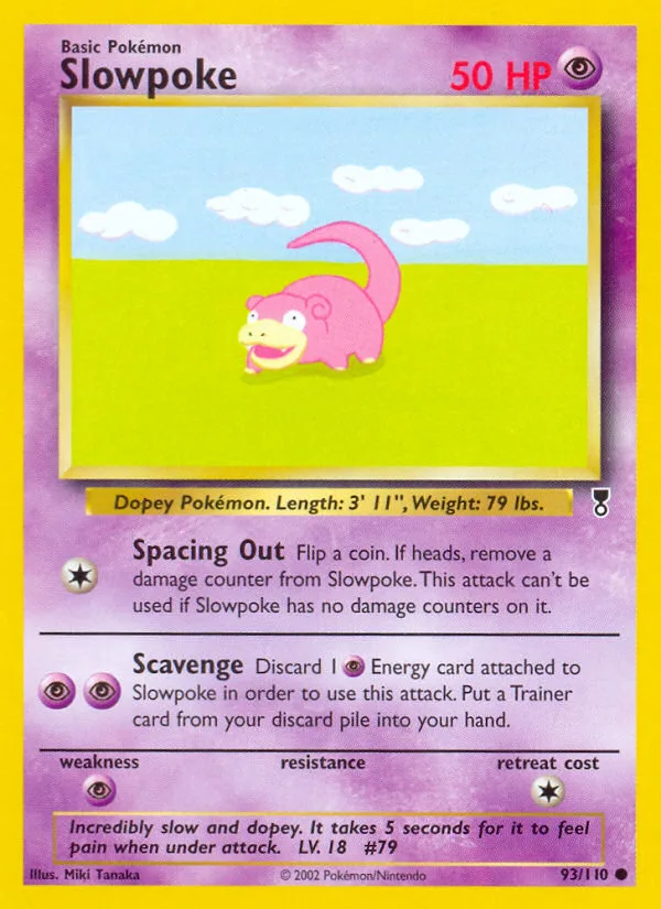 Slowpoke #93 Legendary Collection Pokemon card