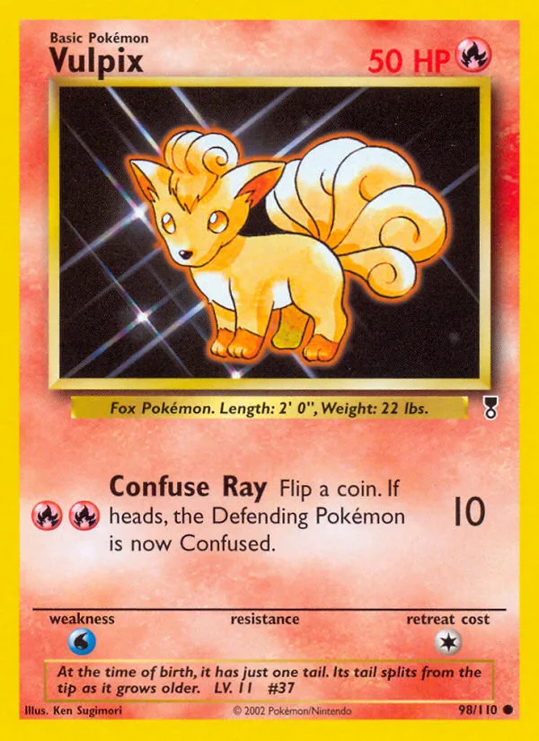 Vulpix #98 Legendary Collection Pokemon card