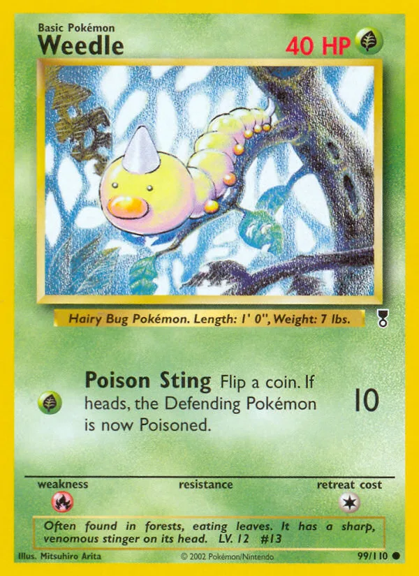Weedle #99 Legendary Collection Pokemon card