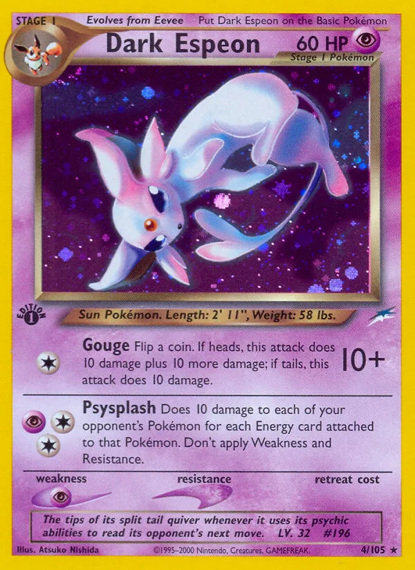 Dark Espeon #4 Neo Destiny Pokemon card