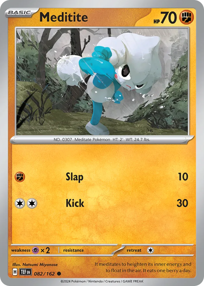 Meditite #82 Temporal Forces Pokemon card