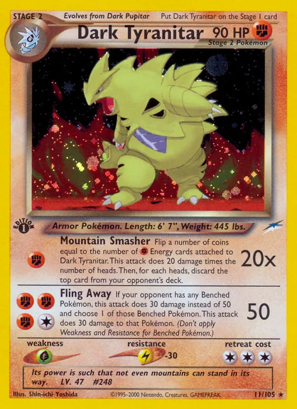 Dark Tyranitar #11 Neo Destiny Pokemon card