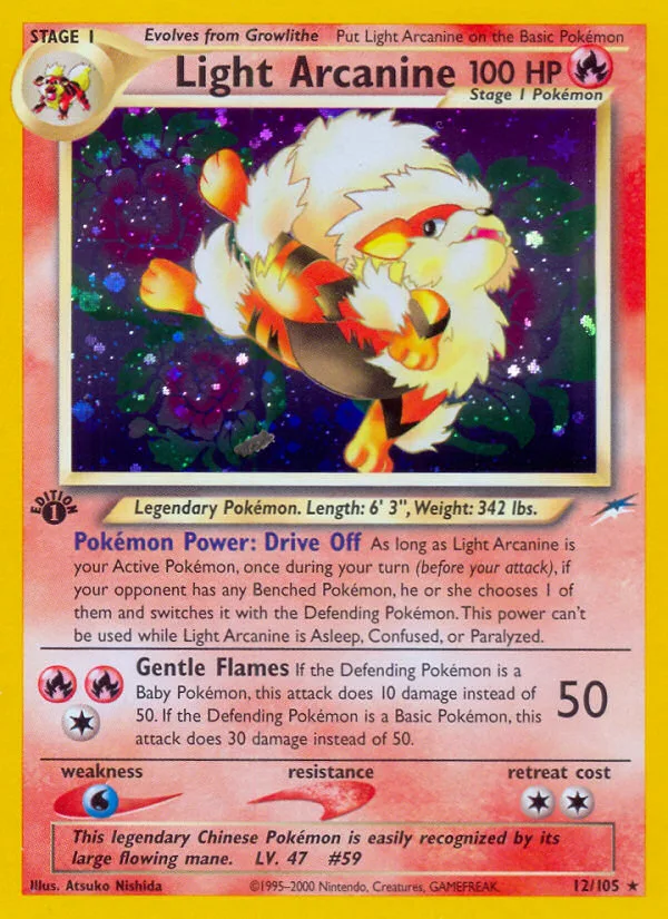 Light Arcanine #12 Neo Destiny Pokemon card