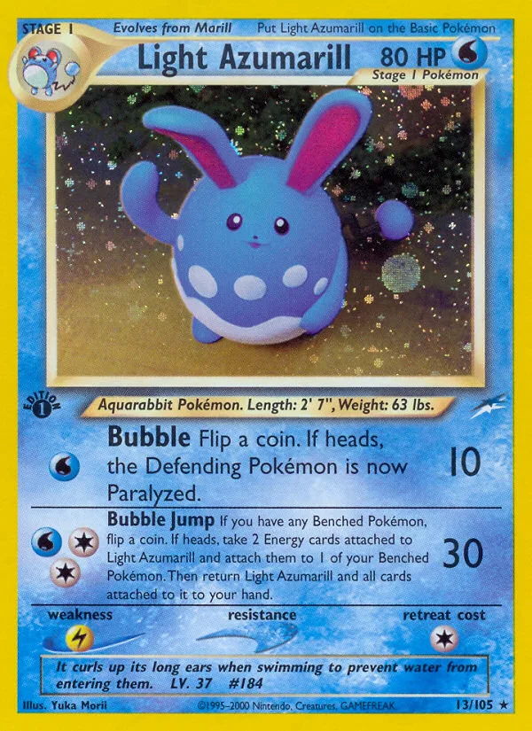 Light Azumarill #13 Neo Destiny Pokemon card