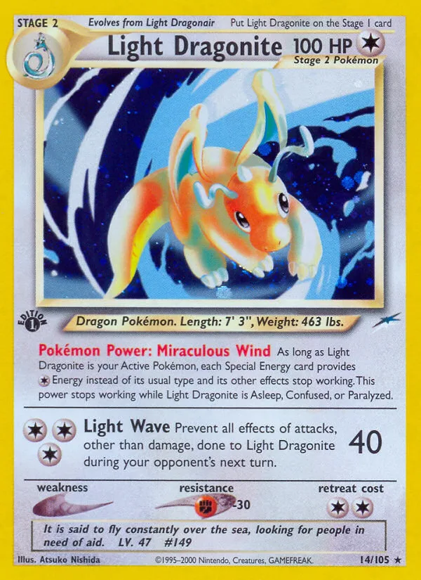 Light Dragonite #14 Neo Destiny Pokemon card