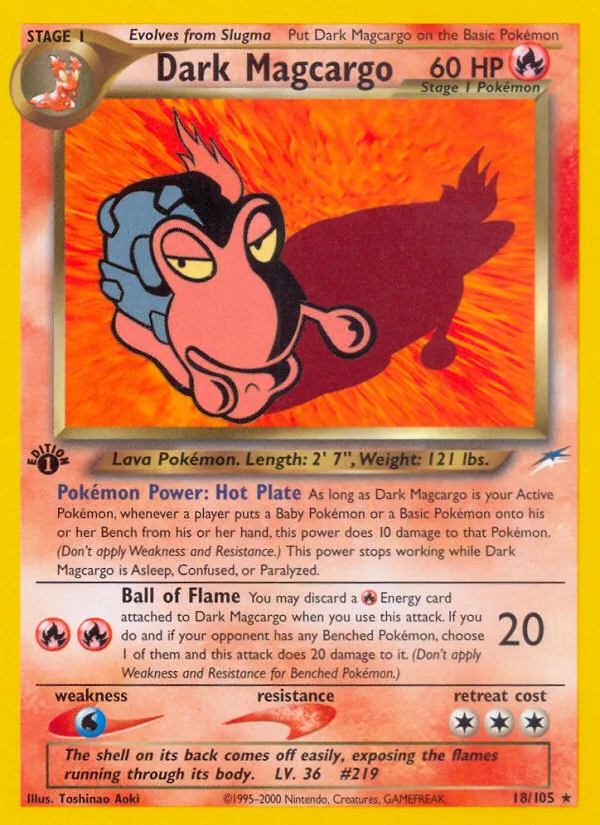 Dark Magcargo #18 Neo Destiny Pokemon card