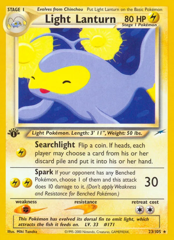 Light Lanturn #23 Neo Destiny Pokemon card