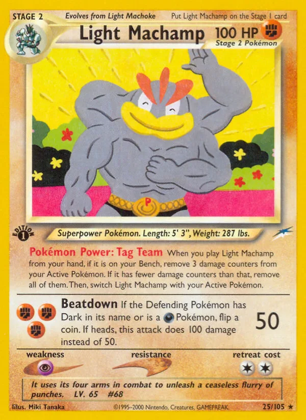 Light Machamp #25 Neo Destiny Pokemon card