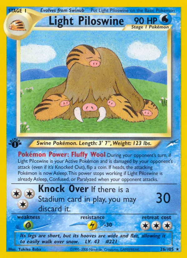 Light Piloswine #26 Neo Destiny Pokemon card