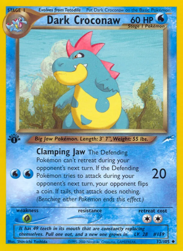 Dark Croconaw #32 Neo Destiny Pokemon card