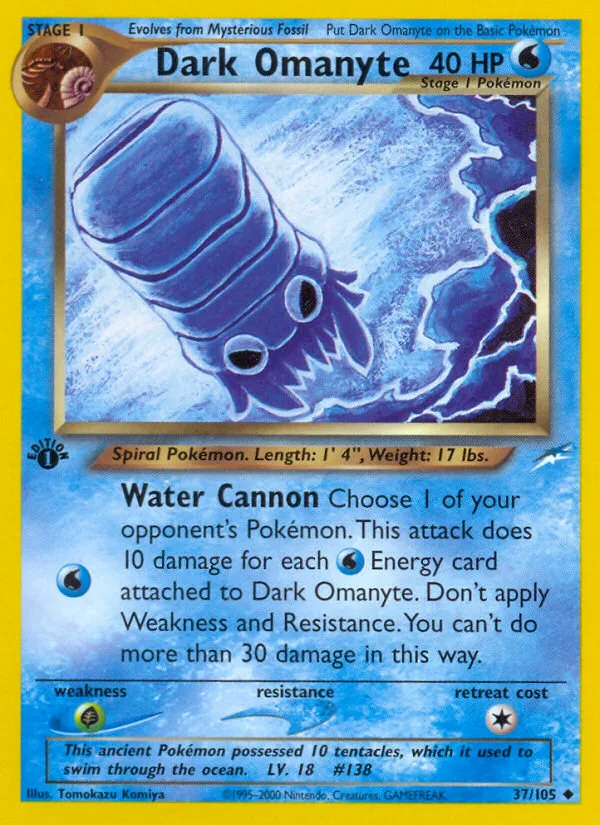 Dark Omanyte #37 Neo Destiny Pokemon card
