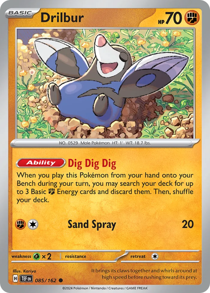 Drilbur #85 Temporal Forces Pokemon card