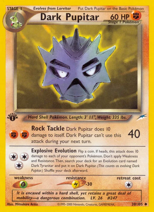 Dark Pupitar #38 Neo Destiny Pokemon card