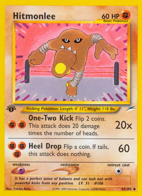 Hitmonlee #42 Neo Destiny Pokemon card